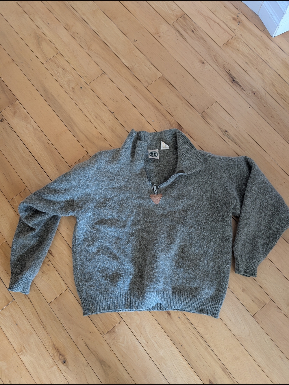 Gray/Green Half-Zip Sweater
